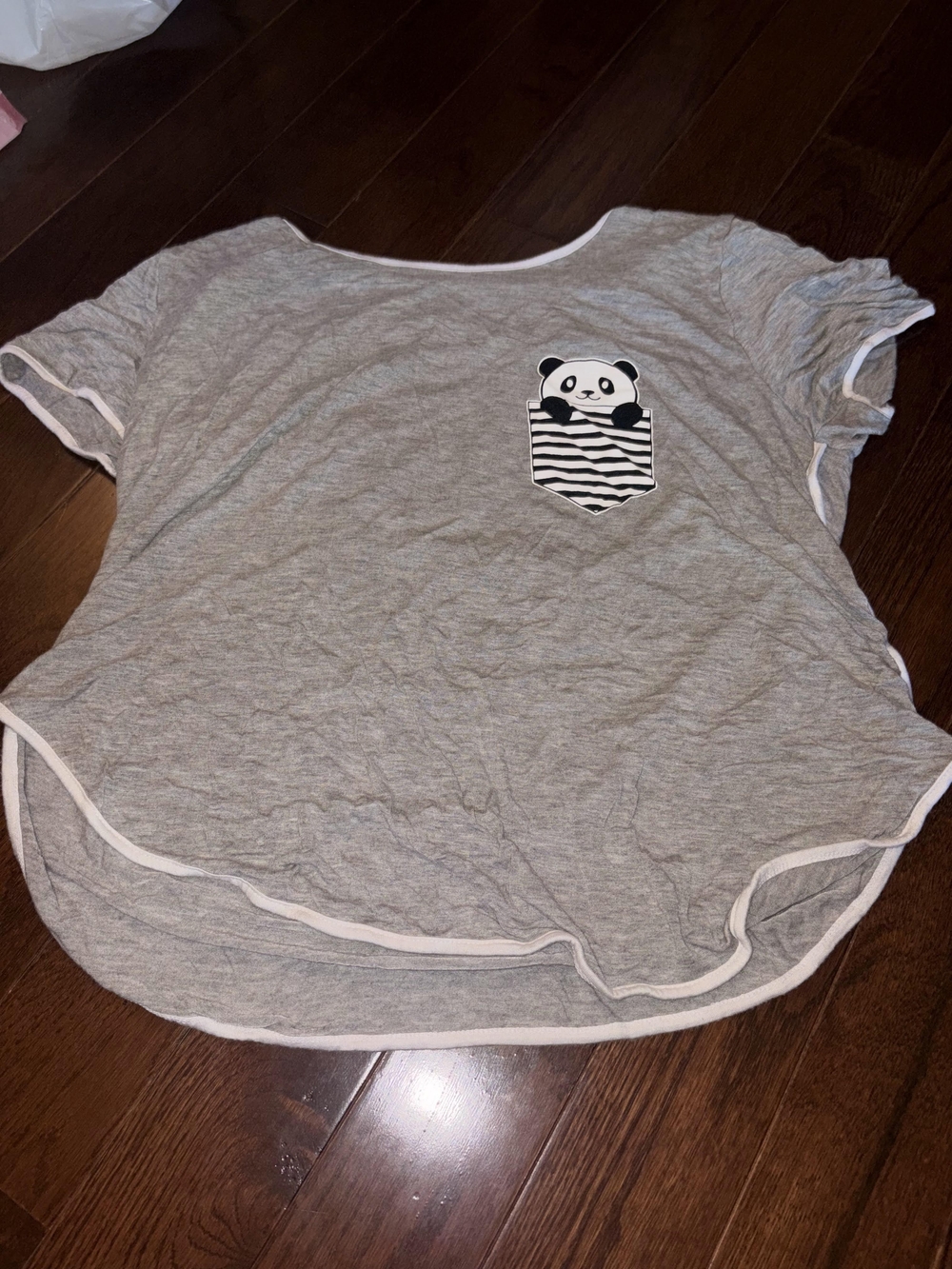 Kids Grey Panda Pocket Tee - Unbranded